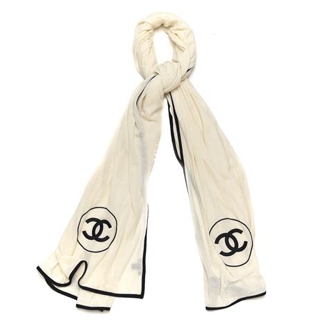 chanel scarf cashmere|chanel black and white scarf.